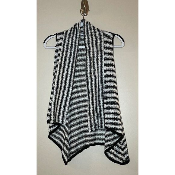 Mauve  striped long line sleeveless cardigan sz L - Picture 1 of 9